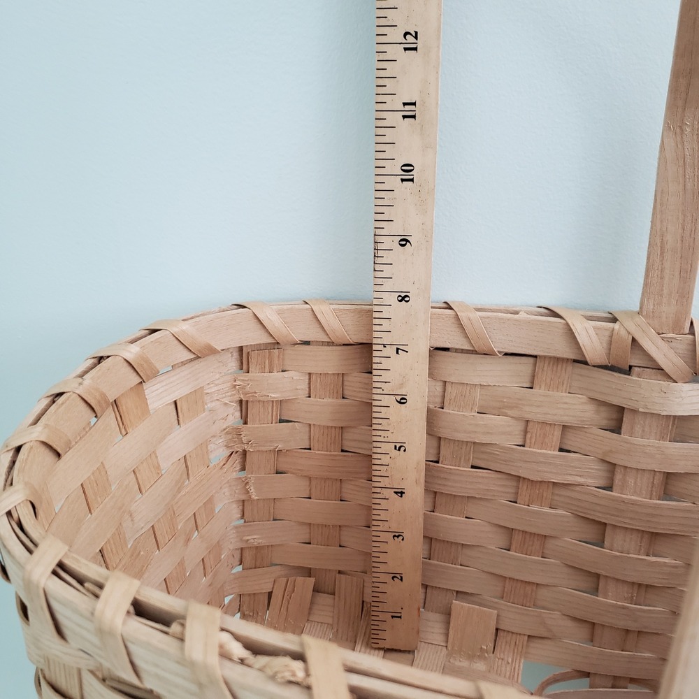 Vintage Basketville 23" Large Stairs Basket Natural Woven Ash Wood Stair Rustic - Picture 9 of 12